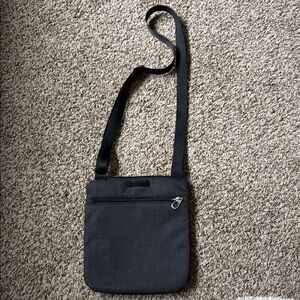 Haiku Black Crossbody Bag with Adjustable Strap and Matte Finish